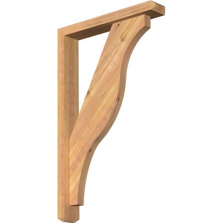 Ekena Millwork Funston Craftsman Smooth Bracket w/ Offset Brace, Western Red Cedar, 3 1/2"W x 20"D x 32"H BKT0402X20X32FST04SWR